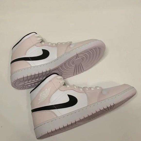 Women’s Air Jordan 1 Mid Barely Rose Violet Sneakers - Picture 6 of 8